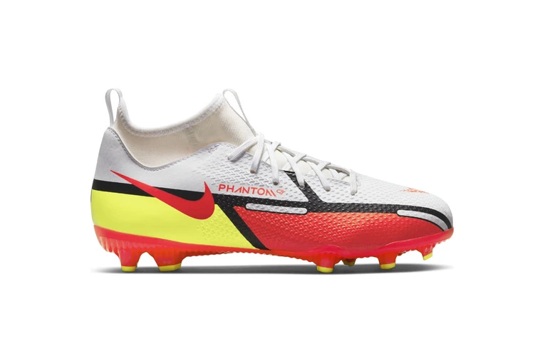 Nike Jr. Phantom GT2 Dynamic Fit FG/MG Voetbalschoen Wit/volt/bright Crimson 1 Nike Jr. Phantom GT2 Dynamic Fit FG/MG Voetbalschoen Wit/volt/bright Crimson