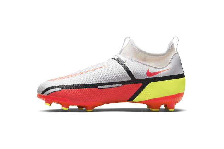 Nike Jr. Phantom GT2 Dynamic Fit FG/MG Voetbalschoen Wit/volt/bright Crimson 2 Nike Jr. Phantom GT2 Dynamic Fit FG/MG Voetbalschoen Wit/volt/bright Crimson - Afbeelding 2