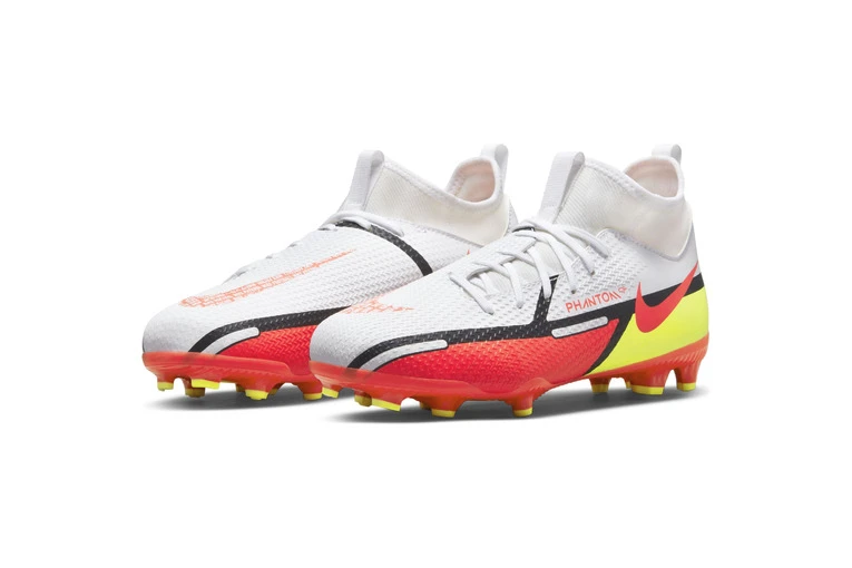 Nike Jr. Phantom GT2 Dynamic Fit FG/MG Voetbalschoen Wit/volt/bright Crimson 3 Nike Jr. Phantom GT2 Dynamic Fit FG/MG Voetbalschoen Wit/volt/bright Crimson - Afbeelding 3