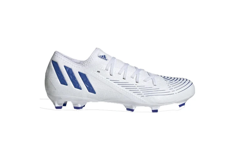 Adidas Predator Edge.3 Low FG Voetbalschoen Wit/blauw 1 Adidas Predator Edge.3 Low FG Voetbalschoen Wit/blauw
