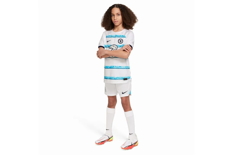 Nike Chelsea FC 22/23 Uitshort Wit KIDS 4 Nike Chelsea FC 22/23 Uitshort Wit KIDS - Afbeelding 4