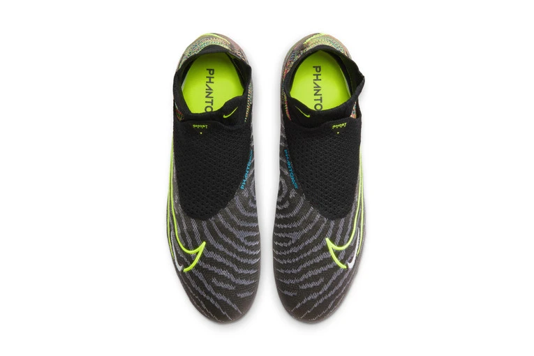 Nike Gripknit Phantom GX Elite Dynamic Fit Fusion FG Voetbalschoenen Zwart/Wit/Blue Glow/Volt Heren 4 Nike Gripknit Phantom GX Elite Dynamic Fit Fusion FG Voetbalschoenen Zwart/Wit/Blue Glow/Volt Heren - Afbeelding 4